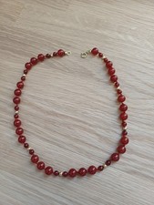 Karneol Edelstein  Halskette,  42 cm lang, neuwertig 