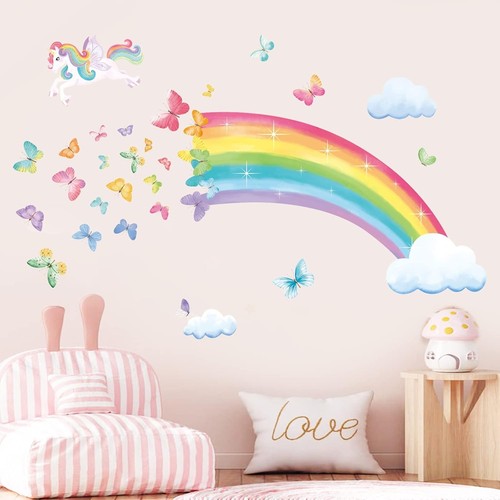 Wandtattoo regenbogen einhorn - wandtattoo,