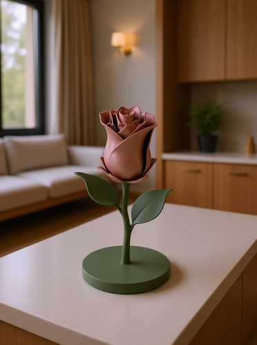 Gedruckte rose kunstblume - 3d,