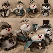 Schneemann XL  Weihnachts Winter Deko Figur Plüsch Stoff Fell Leo Look 50 %