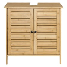 Badschrank Bambus Waschbecken Unterschrank Waschtisch Badmöbel Natur 0017yw