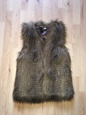 H&M Damen Weste Felloptik Gr