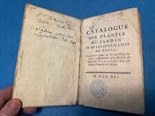 DESCEMET (Stein) / Pflanzenkatalog des Gartens von Frau die Apotheker 1741