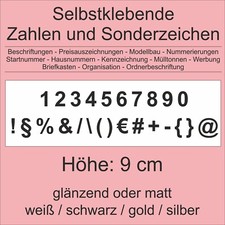Zahlen Ziffern 9 cm