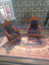 Antike Puppenstube 2 Sessel Schneegass um 1900