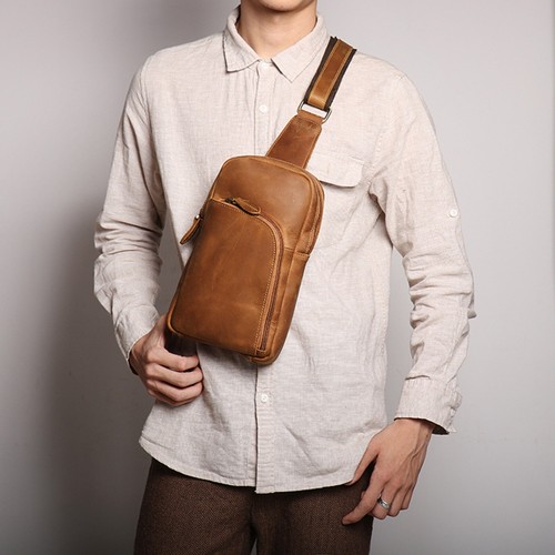 Herren retro ledertasche sling - ledertasche,