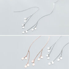 Damen Ohrringe Durchzieher Tropfen Plättchen Sterling Silber 925 Rosegold