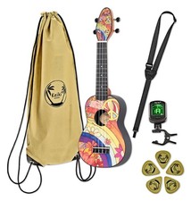 Bunte Ukulele von Ortega mit