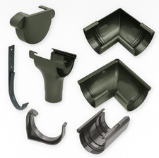 Marley Dachrinnenset PVC Dachrinnenteile RG 100 Anthrazit-Metallic Rinnensystem