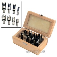8STCK. HOLZSTECKER LOCHSCHNEIDER SET DÜFFELMASCHINE SCHNEIDWERKZEUGE 10 mm SCHAFTBOHRER BITS