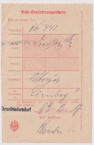 Postschein mit l1 - mit,