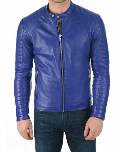 Herren leder biker jacke echt - biker,