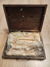 ALTE HOLZ KISTE - MIT BLATTSILBER / BRONZE / GOLD PULVER - ZUM RESTAURIEREN