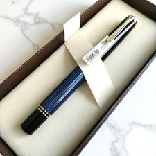 Pelikan Souveran M805 Blue Stripe Silver 18C Füllfederhalter F Feder Boxed