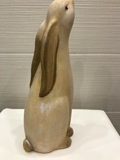 2 x Hase beige braun Ton, 34 cm 