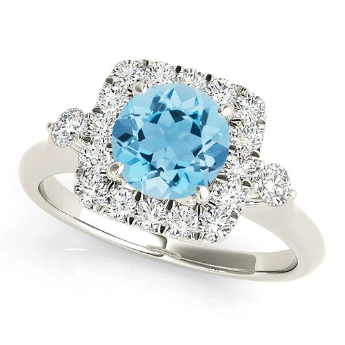 18k weißgold ring cushion - 18k,