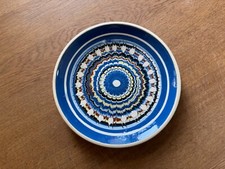 Majolika Teller Wandteller Pfauenauge Ostalgie Bulgarien Studio Keramik Blau