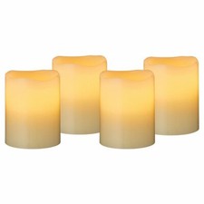 LED Kerzen Echtwachskerze Kerze Timer flackernd warmweiß Set bordeaux oder weiß