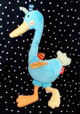 RAR SIGKIKID Plüschtier Schlenker Greifling Patchwork GANS  ENTE  blau TOP