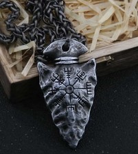 Pfeilspitze Pfeil Wikinger Anhänger Unisex Bad Boy Style 60 cm Edelstahl Kette