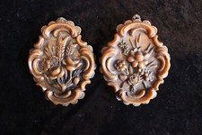 Wachsbild Relief Wandschmuck Wachshänger Blumen Muster Zwei Stück