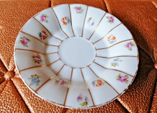 UNTERTELLER -FÜRSTENBERG - dekor : BUNTE BLUME -goldrand - 14 cm Sammler Vintage