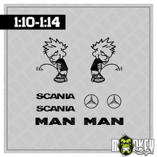 Aufkleber Set Männchen Piss 8tlg Schwarz 1:10 1:14 Truck RC Modellbau Tuning