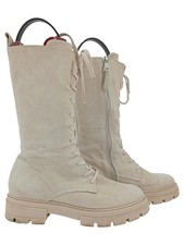MJUS Damen Stiefelette Gr. 38 Beige Modern Schnürstiefel Wildleder