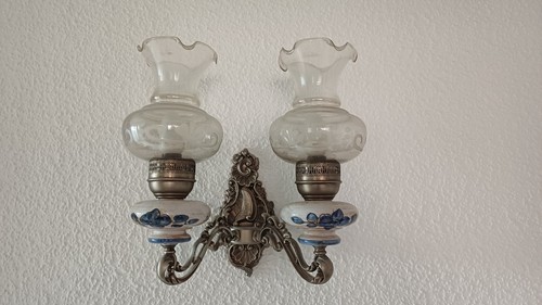 Vintage wandleuchte zinn - vintage,