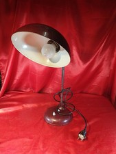 Alte Seltene Tischlampe Helo Bordeaux Lampe Leuchte Metall 70er Vintage (5587)