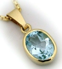 Ladies Pendant Real Topaz Blue