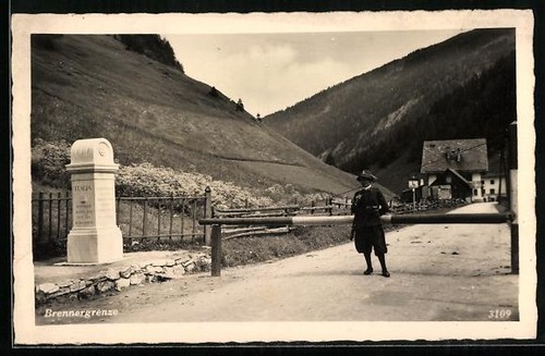 Ansichtskarte grenzstein - grenzstein, am
