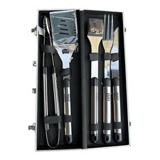 Edelstahl Grillbesteck im Koffer Grillwerkzeug Zange Wender Gabel Bürste Messer