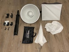 Licht Starterkit: Softbox von Proxistar, Beautydish, Schirm, Stativ, Auslöser