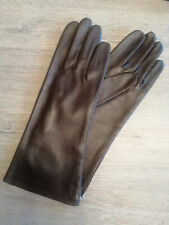Damen Nappa-Leder-Handschuhe kaffee Gr 7 1/2 mit Viskoseinnenfutter