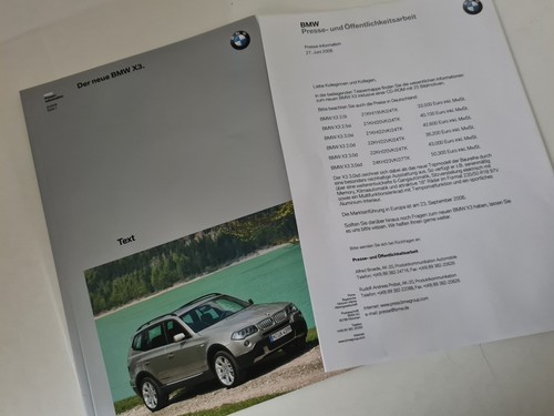 Bmw e83 pressemappe - -,