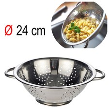 Küchensieb Abtropfsieb Edelstahl Sieb 24 cm Salat Seiher Nudel Sieb 2 Griffe Fuß