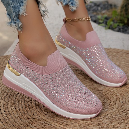 Damen slip sneakers glitzer - on,