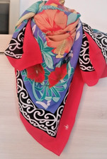 Sale  Schönes buntes Designer XXL  Seidentuch  Seiden Georgette 105x105 cm  Neu