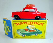 Matchbox RW 56B Fiat 1500 rare Farbe ROT aus dem G-1 Giftset in rarer "E2" Box