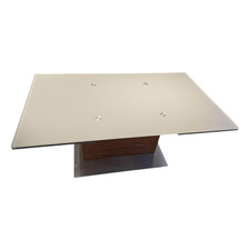 Venjakob Tisch 6133 Tischplatte ESG Optiwhite Taupe Grau Säule Colorado 