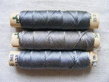 Nähgarn Nähseide Garn 3 Rollen Knopflochgarn grau Amann Matador Handarbeit nähen