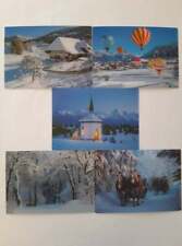 3 D Ansichtskarte Winter Schnee Postkarte Wackelkarte Hologrammkarte Haus Ballon