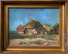 Ölbild Norddeutsche Bauernkate Mecklenburg Swoboda signiert Dresden gerahmt 