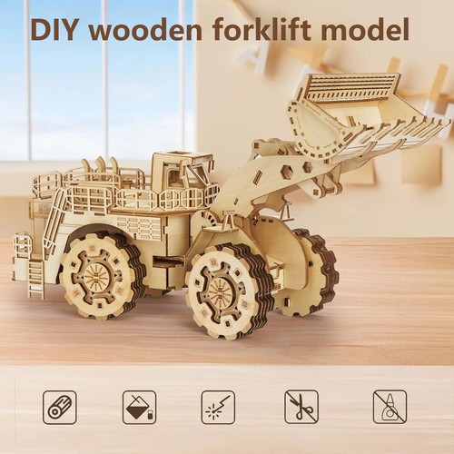 Holzpuzzle bagger diy - 3d,