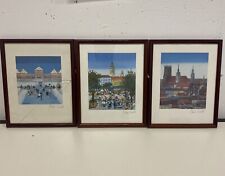 3 x Petra Moll * Handsignierter Druck * Viktualien Markt/ München / Nymphenburg