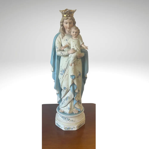 Antike marienfigur mit kind - marienfigur,