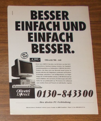 Seltene werbung olivetti - werbung,