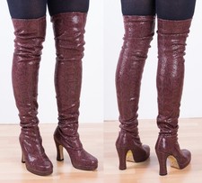 1771 stretch overknee Stiefel mit Plateau Gr 39