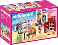 PLAYMOBIL Dollhouse 70206 Familienküche, Küchenzeile mit Backofen, Spülmaschine